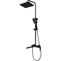 Душевая система Knotlor Stable KN-23/BL 280x190 мм, со смесителем, черный матовый