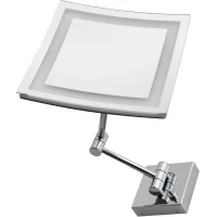 Зеркало косметическое Stil Haus 901(08) с 2x увеличением, настенное, с подсветкой, выключателем, хром