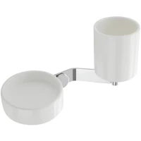 Стакан для зубных щеток с мыльницей Stil Haus Buket BK14(08-BI) настенный, хром/белый