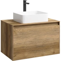 Тумба с раковиной дуб балтийский 80 см Aqwella 5 Stars Mobi MOB0108DB + MOB0708DB + 641945