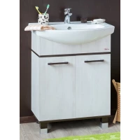 Тумба с раковиной венге/северное дерево светлое 76 см Sanflor Толедо H0000001277 + 4620008197371