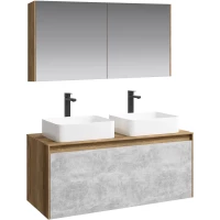 Комплект мебели дуб балтийский/бетон светлый 120 см Aqwella 5 Stars Mobi MOB0112DB + MOB0712BS + 641945 + 641945 + MOB0412 + MOB0717DB