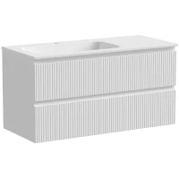 Тумба с раковиной белый матовый 101 см Sancos Snob T SNT100LW + CN7014