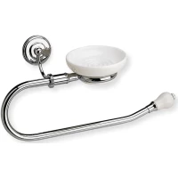 Полотенцедержатель кольцо с мыльницей Stil Haus Nemi N79(39) хром/белый