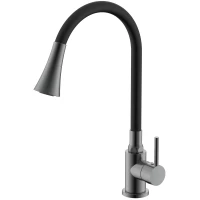 Смеситель для кухни Splenka S201.4306.09 с гибким изливом, графит матовый