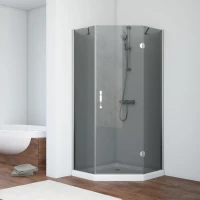 Душевой уголок Vegas Glass AFA-Pen TUR NOVO h1890 100 08 07 R 100x100 см R, профиль хром, стекло графитовое