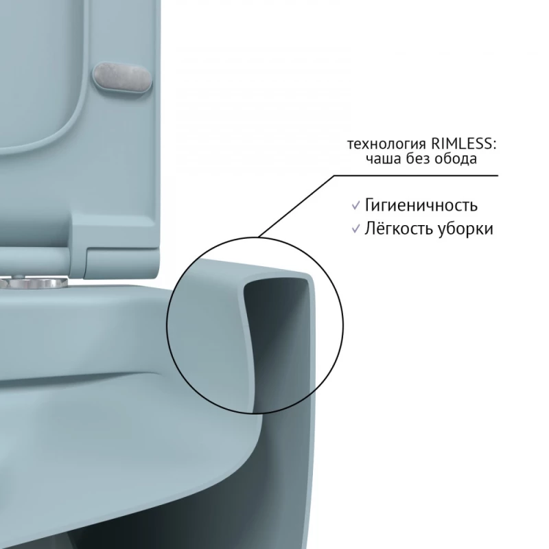 Подвесной безободковый унитаз с сиденьем микролифт Berges Ego XL 083229