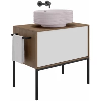 Тумба белый матовый/орех 80 см Kerama Marazzi Atollo AT.80\WHT.M