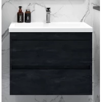 Тумба под раковину Art&Max Family-M Family-M-580-2C-SO-HC 57,6 см, подвесная, угольный камень