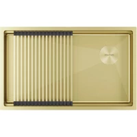 Кухонная мойка Paulmark Next-Pro PM707445-LG 74x45 см, светлое золото