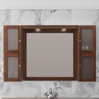 Зеркальный шкаф 124x78 см светлый орех Opadiris Мираж