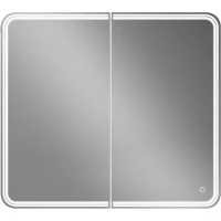 Зеркальный шкаф Art&Max Verona AM-Ver-900-800-2D-DS-F 90x80 см, с LED-подсветкой, сенсорным выключателем, диммером, белый матовый