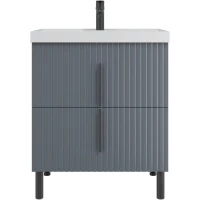 Тумба под раковину Санта Юпитер 700543 69 см, напольная, графит матовый