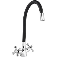 Смеситель для кухни Viko V-2728 с гибким изливом, хром/черный