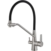 Смеситель для кухни Zorg SH 903-6 SATIN с подключением к фильтру, гибким изливом, сатин