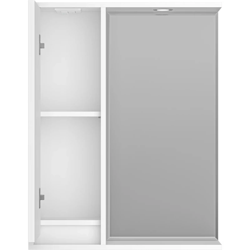 Зеркальный шкаф Brevita Balaton BAL-04065-01-Л 62,5x80 см L, с подсветкой, выключателем, белый матовый