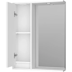 Изображение товара зеркальный шкаф brevita balaton bal-04065-01-л 62,5x80 см l, с подсветкой, выключателем, белый матовый