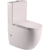 Унитаз-компакт WeltWasser Merzbach 001MT-PK безободковый, с сиденьем микролифт, розовый матовый
