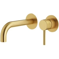 Смеситель для раковины Plumberia Selection IXO KITXO1135OB250 встраиваемый, без донного клапана, золотой матовый