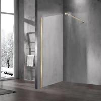 Душевая перегородка Vincea Walk-In VSW-1H700CLG 70 см, профиль золотой матовый, стекло прозрачное