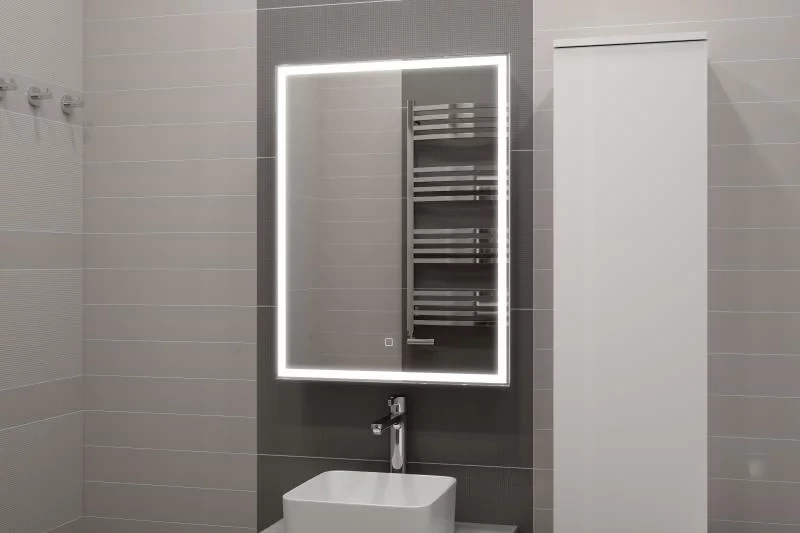 Зеркальный шкаф Misty Алюр МВК004 60x80 см L, с LED-подсветкой, сенсорным выключателем, диммером, белый матовый