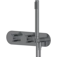 Термостат для ванны Feramolli Eva Bella GS1932 встраиваемый, с душевым гарнитуром, графит матовый