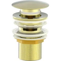 Донный клапан для раковины Wonzon & Woghand WW-88SS01-BG с переливом, золотой матовый