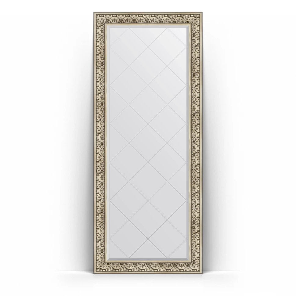 Зеркало напольное 85x205 см барокко серебро Evoform Exclusive-G Floor BY 6334 зеркало напольное 85x205 см барокко золото evoform exclusive floor by 6133