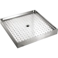 Душевой поддон Nofer 13055.2.S 80x80 см, стальной, квадратный, нержавеющая сталь