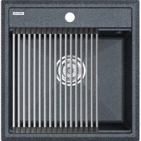 Кухонная мойка Paulmark Stepia PM115051-DG+R375-BS 50x51 см, графит 