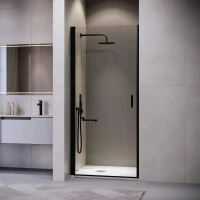 Душевая дверь RGW LE-003B Leipzig 351200308-14 80 см, профиль черный матовый, стекло прозрачное