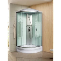 Душевая кабина Мономах 100/24 С МЗ 10000005758 100x100x210 см, с крышей, средний поддон, профиль матовый хром, стекло интимато