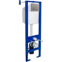 Инсталляция для унитаза Berges Atom Line 410 040345 с кнопкой смыва, никель матовый