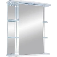Зеркальный шкаф Misty Магнолия Э-Маг04055-01СвП 50x72 см R, с подсветкой, выключателем, белый глянец