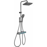 Душевая система Wonzon & Woghand Muse Lumia WW-B4174-BGG 300x200 мм, с термостатом, темный графит матовый