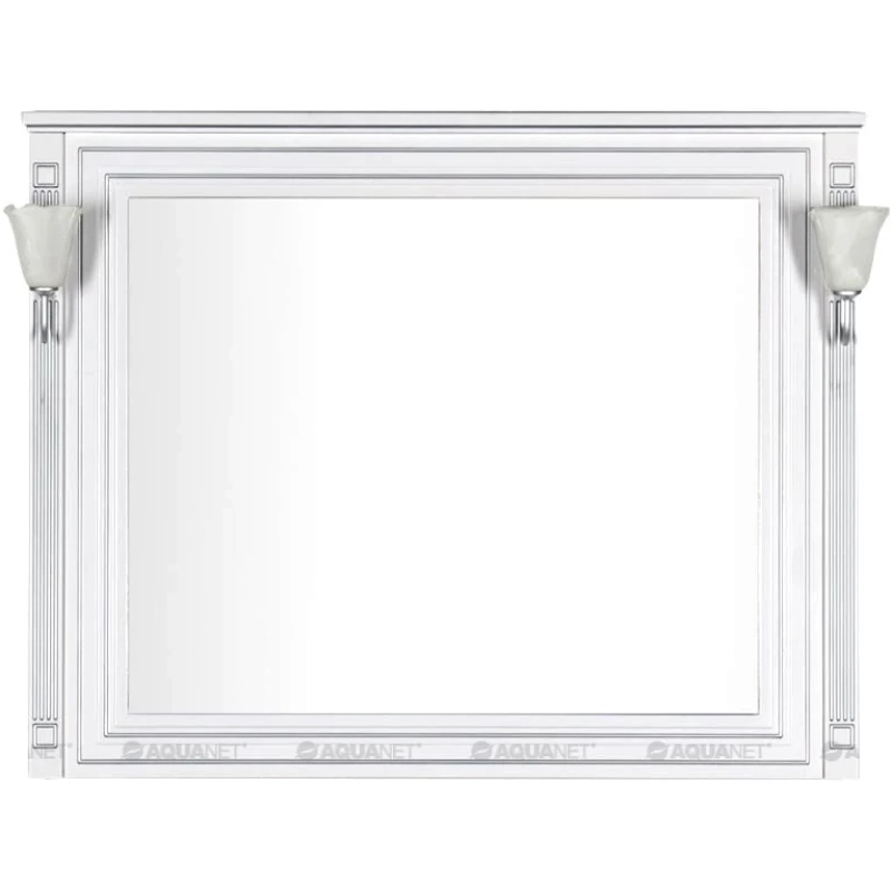 Зеркало 120x96,3 см белый серебряная патина Aquanet Паола 00181768