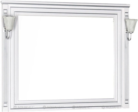 Зеркало 120х96,3 см белый серебряная патина Aquanet Паола 00181768