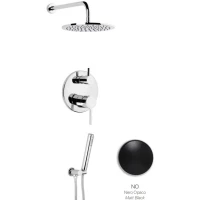 Душевой комплект Emmevi Filobrass 182/NEO 250 мм, со смесителем, черный матовый