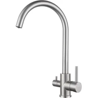 Смеситель для кухни GranFest Z-5420 с подключением к фильтру, нержавеющая сталь
