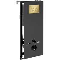 Инсталляция для унитаза WasserKRAFT Abens 20 20TLT.010.ME.BL.MG01 с кнопкой смыва, золотой матовый