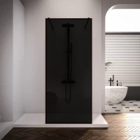 Душевая перегородка Veconi Korato KR90BB-120-11-C4 120 см, профиль черный матовый, стекло черное