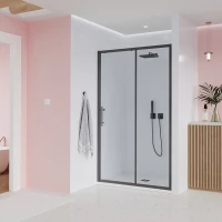 Душевая дверь Veconi Evo E1-GR-130-01-C9 130 см, профиль графит матовый, стекло прозрачное