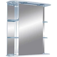 Зеркальный шкаф Misty Магнолия Э-Маг04065-01СвЛ 65x72 см L, с подсветкой, выключателем, белый глянец