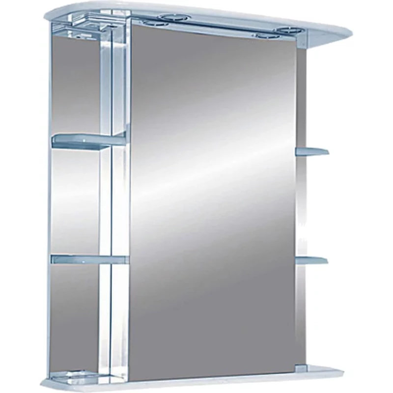 Зеркальный шкаф Misty Магнолия Э-Маг04065-01СвЛ 65x72 см L, с подсветкой, выключателем, белый глянец