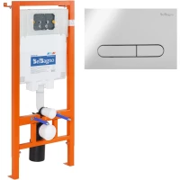 Инсталляция для унитаза BelBagno Prospero BB002-80/BB005-PR-CHROME с кнопкой смыва, хром