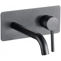 Смеситель для раковины Rea Viva REA-B0231 встраиваемый, без донного клапана, черный матовый