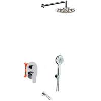 Душевой комплект AQG Beta 19BETER31602 250 мм, со смесителем, хром