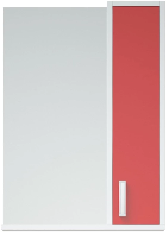 Зеркальный шкаф 50x70 см белый глянец/красный матовый R Corozo Колор SD-00000697 зеркальный шкаф 105x85 см белый глянец corozo прованс sd 00000469