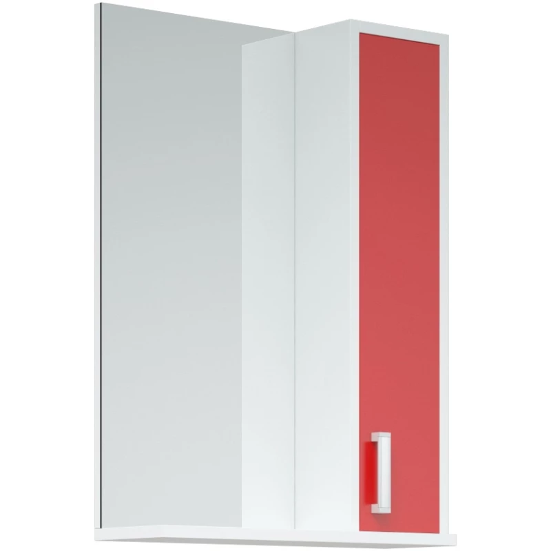 Зеркальный шкаф 50x70 см белый глянец/красный матовый R Corozo Колор SD-00000697