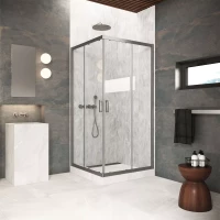 Душевой уголок Vegas Glass ZA Protec 95 11 crystalvision 95x95 см, профиль оружейная сталь, стекло прозрачное